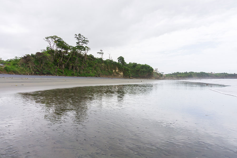 Black sand beach in Mompiche